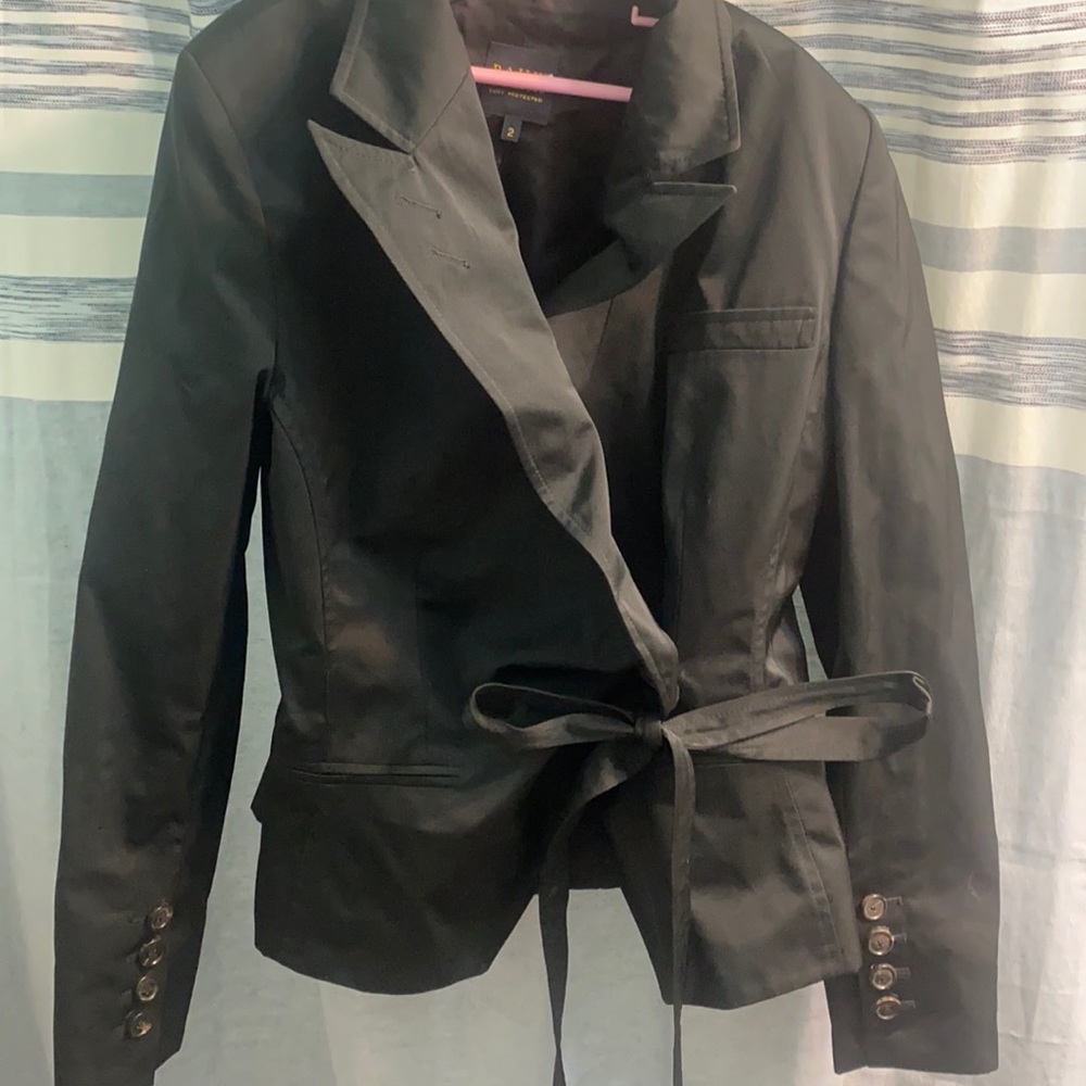 Black blazer with waist tie